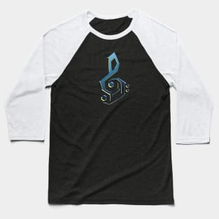 Power Clef - D - Metal Blue Baseball T-Shirt